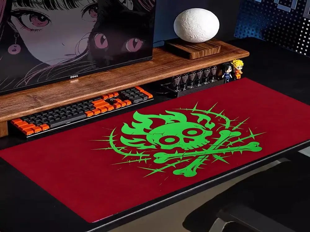 Mouse Pads Thorn Flame Skull Crossbones Badge Punk Dark Emblem Playmat Games Laptop Bedroom Learning Game Card Pad