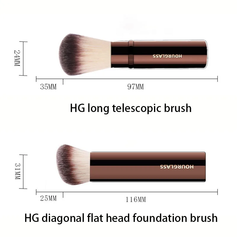 Aluminum Tube Makeup Brush Foundation Brush Loose Powder Eyeshadow Brush Concealer Brush Blush Brush Lip Brush