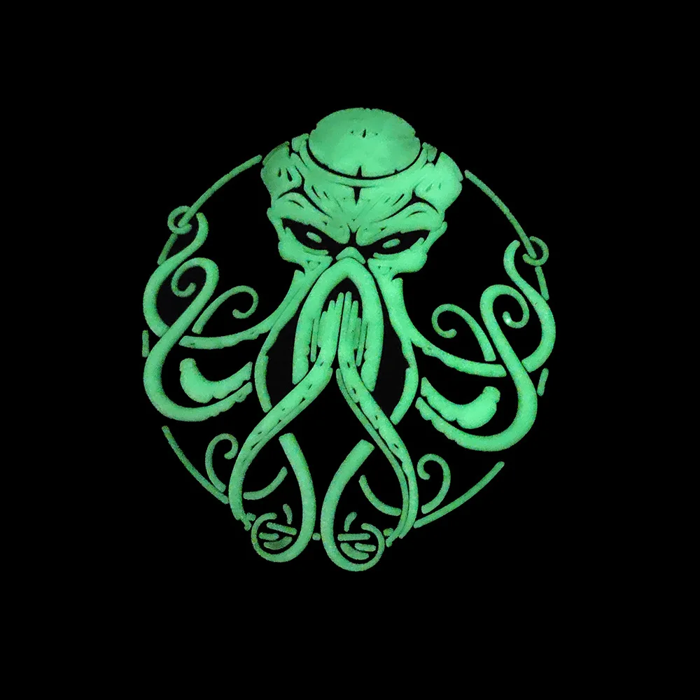 Lovecraft Cthulhu Awakens Cthulhu Game Emblem Fish Monster Glow PVC Patches Badge Tactical Accessories Backpack Sticker Patches