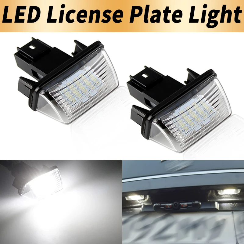 2PCS Luzes LED para Placa de Licença Canbus para Toyota, Peugeot 206 207 307 308 Partner, Citroen C3 C4 C5 Xsara Picasso