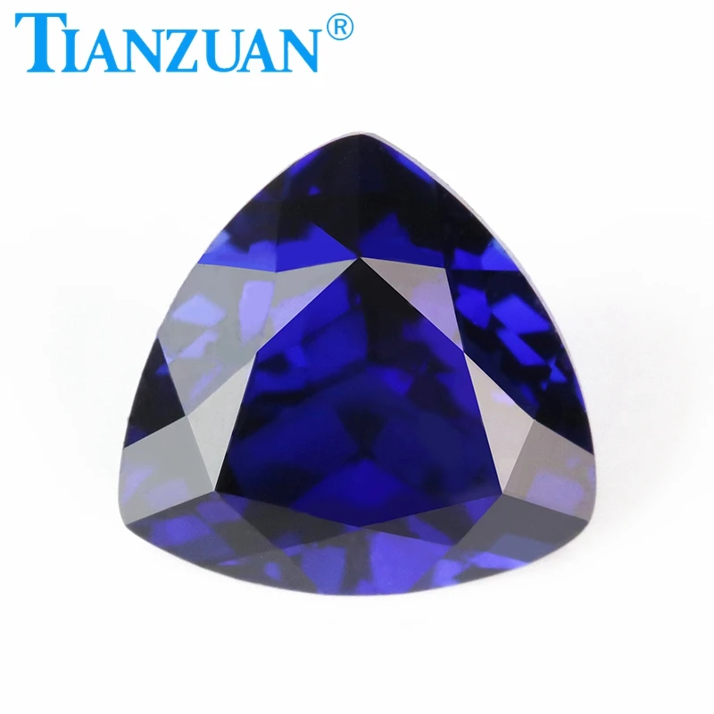 

Synthetic Sapphire Blue Color Trillion Shape Natural Cut Artificial Corundum Stone Clear Loose Stone