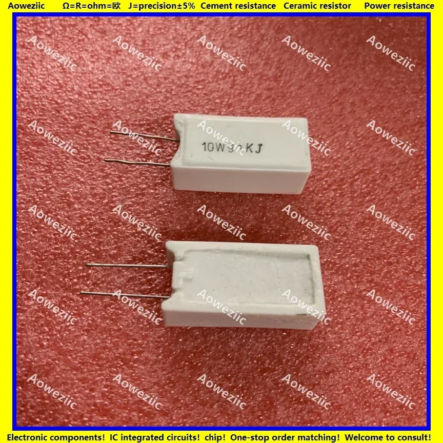 

10Pcs 10W91KJ RX27-5 Vertical Cement Resistance 10W 91K ohm 91KR 91KRJ 91000R Ceramic Resistance precision 5% Power resistance