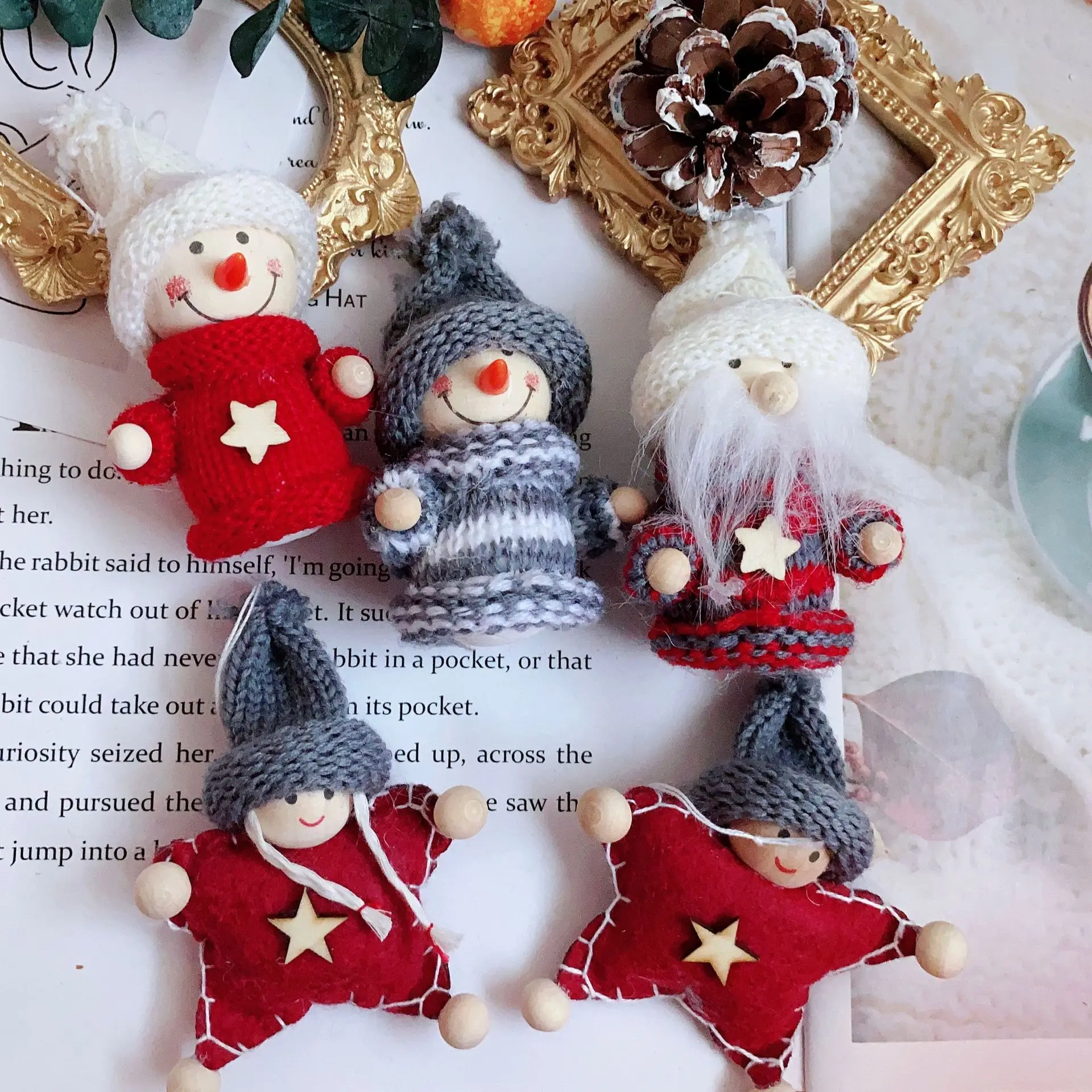 

New Christmas Pendant Faceless Doll Snowman Santa Claus Boy Girl Doll Christmas Tree Ornaments Home Navidad Decorations