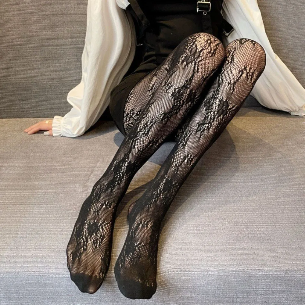 

Сексуальные черные чулки большого размера, рваные персонализированные комбинезоны, дышащие удобные носки, ажурные леггинсы