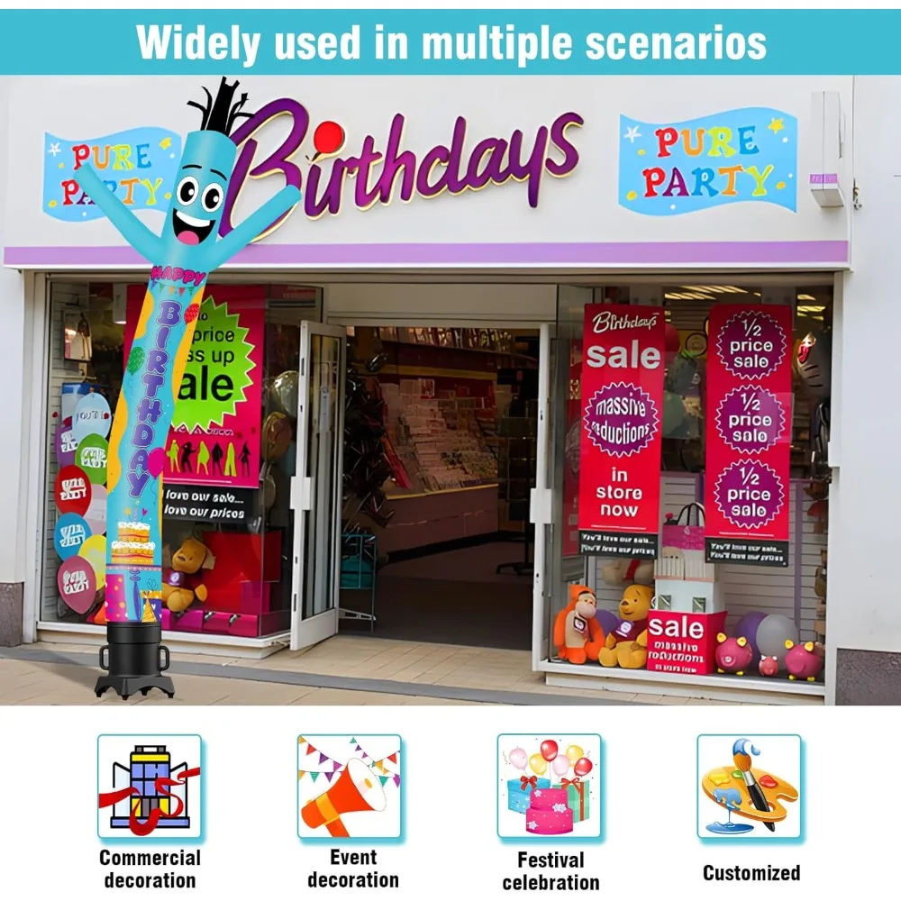 20FT طويل القامة نفخ أنبوب رجل الرقص الرجل للإعلان في الهواء الطلق تعزيز الأعمال عيد ميلاد سعيد الديكور #6