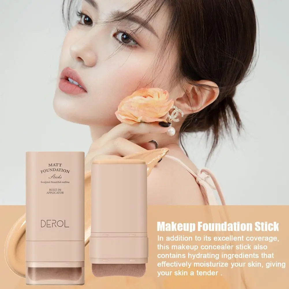 Velvet Matte Foundation Stick คอนซีลเลอร์อ่อนสูง Contouring Lasting กันน้ํา Sweatproof High Coverage Foundation ครีม