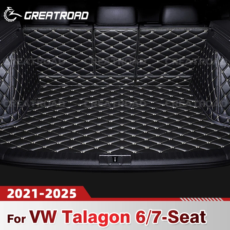 

Для Volkswagen VW Talagon 6/7-Seat 2021-2025 авто полное покрытие коврик для багажника автомобильный защитный коврик грузовой вкладыш аксессуары для интерьера