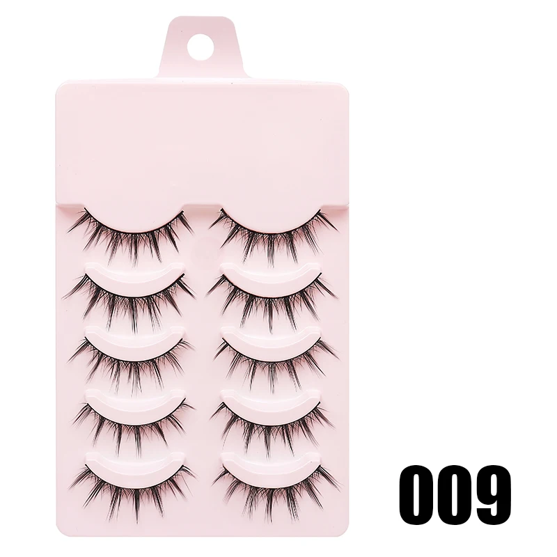 DINGSEN-Faux cils animés, 5 paires, petits, naturels, 03/maquillage, manga, bande claire