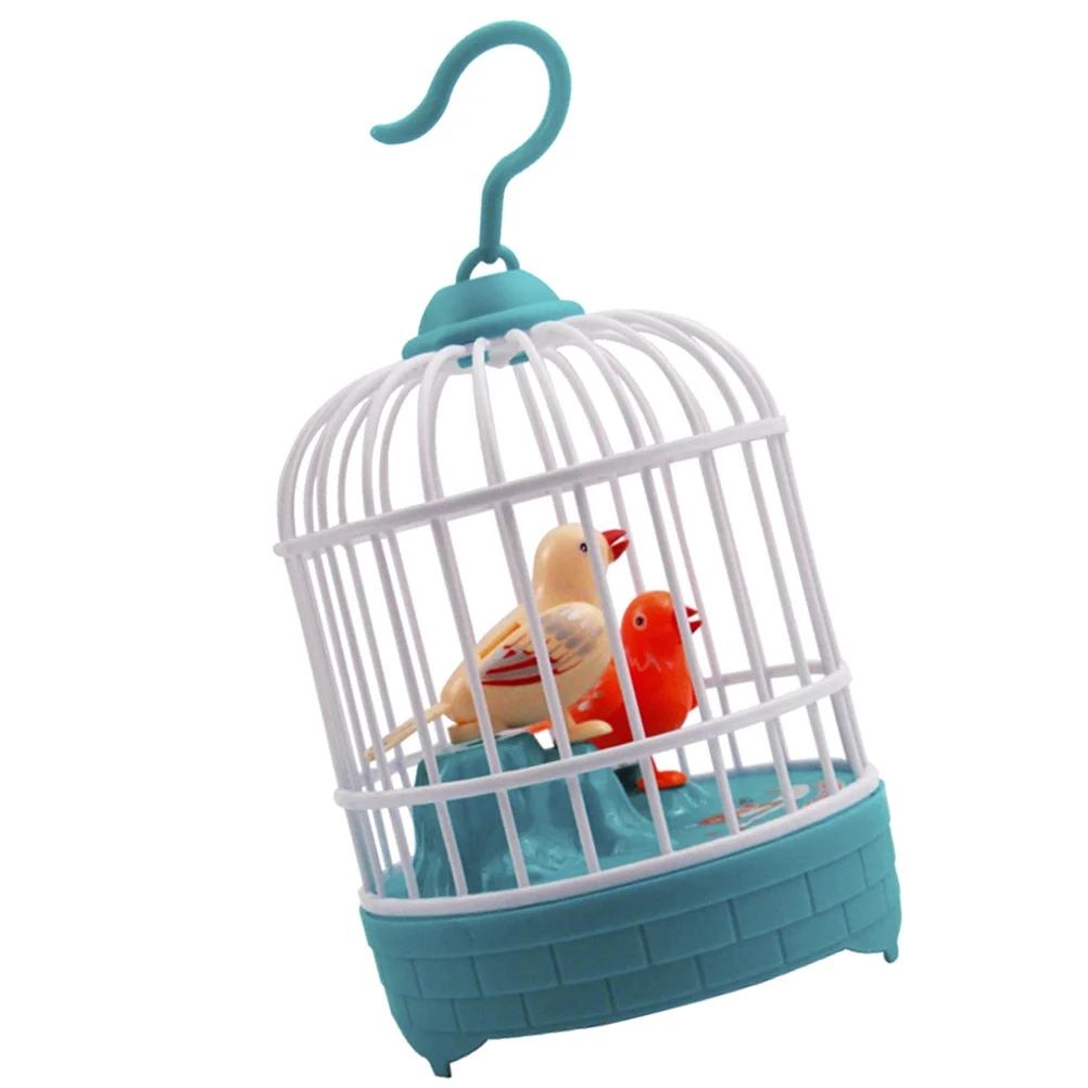 Cage à oiseaux interactive à commande vocale avec ailes battantes et secousses de queue pour l'amélioration de la Cognition des couleurs des enfants