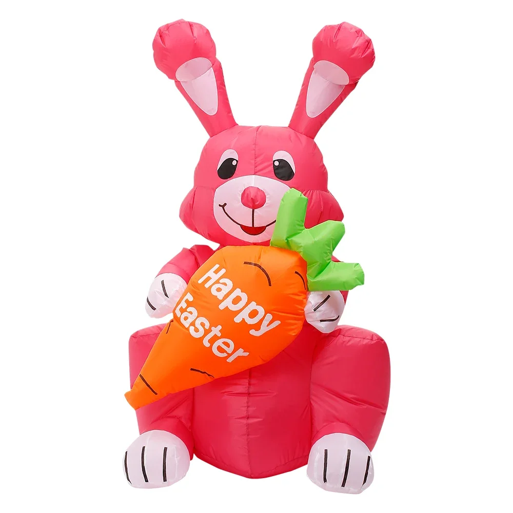 Easter Cartoon Rabbit Carrot Inflatable Outdoor Courtyard luminous Inflatable Doll LED Festival Atmosphere Ornaments