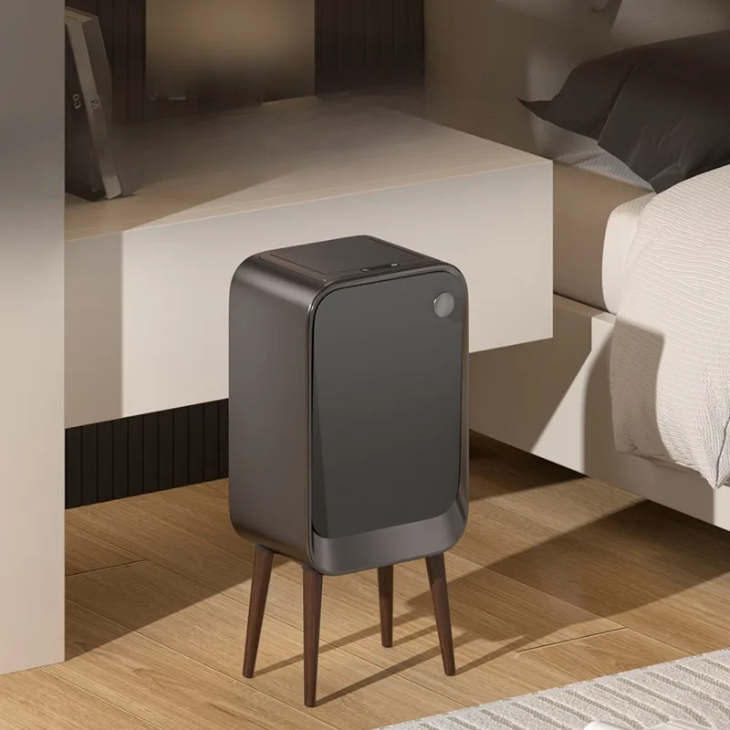 Smart Sensor Trash Can, 20L Stainless Steel Automatic Tall Pedestal Bin for Living Room Bedroom Bedside Storage, Home Use