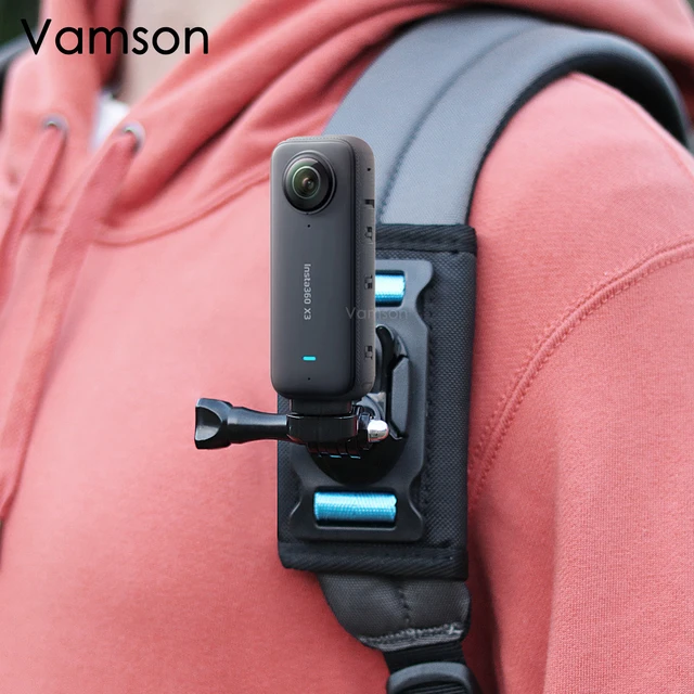 Vamson for Insta360 X3 Accessories 360 Degree Rotary Backpack Clip 