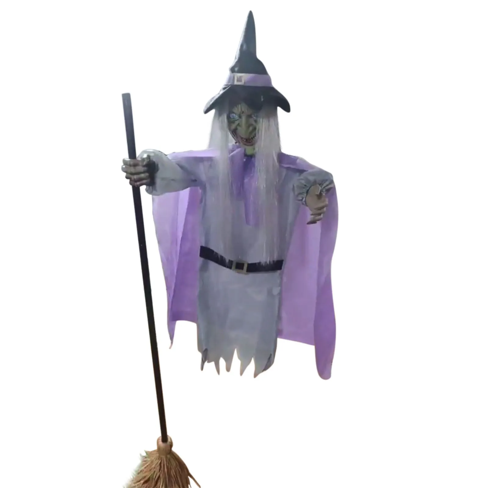 Halloween Decoration Voice Control Broom Witch Large Hanging Ghost Luminous Soundmaking Bar Ghost House Horror Decoration