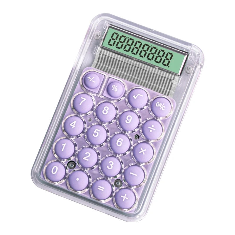 DXAB Mechanical Calculator Desktop Calculators with 8 Digit Large LCD Display and Big Mechanical Buttons for Office,School