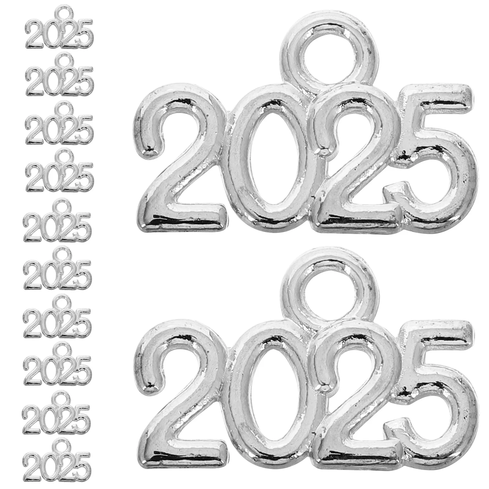 

50 шт., винтажные ювелирные изделия из сплава, 2025 номер, подвески, ожерелье, браслет, кулон, выпускной, новогодние аксессуары для рукоделия