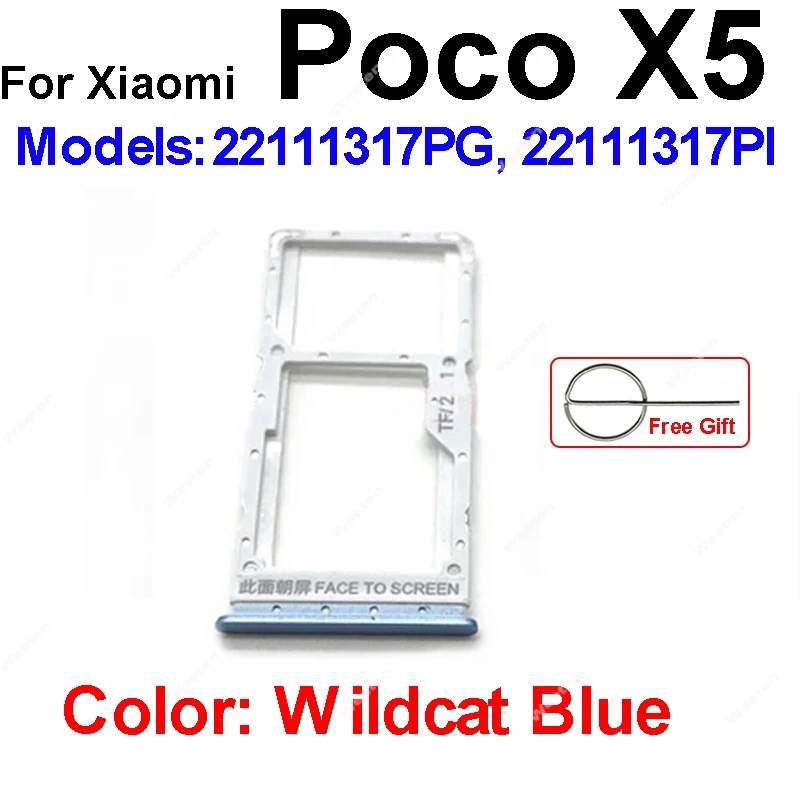 Sim Card Tray Holder For Xiaomi Poco X5 F5 Pro SIM Card Slot Holder Socket Card Reader Adapter Replacement Repair Parts