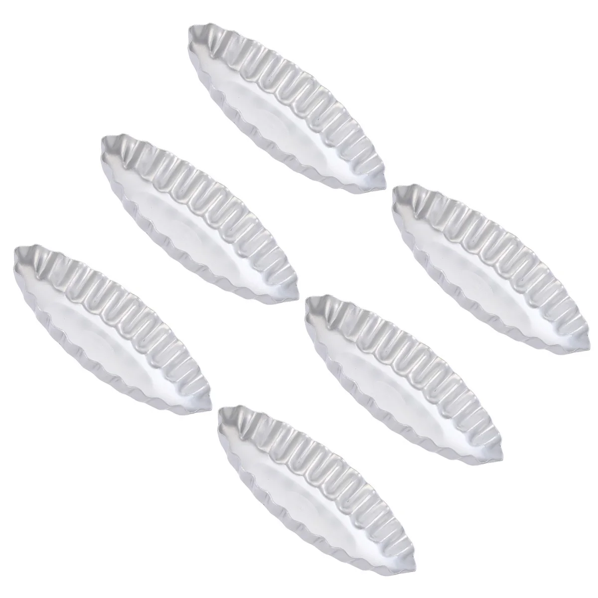 

6Pcs Aluminum Alloy Ship-Shaped Baking Mold Premium Non-Stick Cake Tray for Egg Tart Mini Tart Pan Home Baking Tool