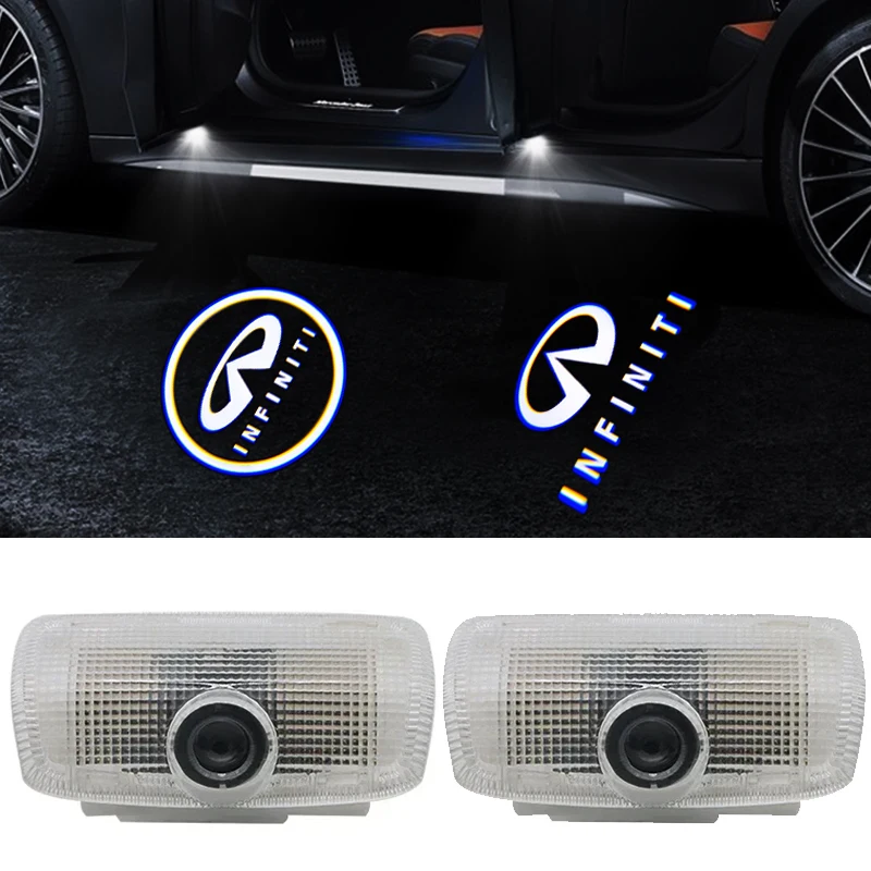 2 sztuki lampa projektora laserowego z Logo drzwiowe światło wejściowe samochodowej dla Infiniti Fx35 Q50 QX60 QX50 Q59 Q70 Q30 G37 G35 lampy cień