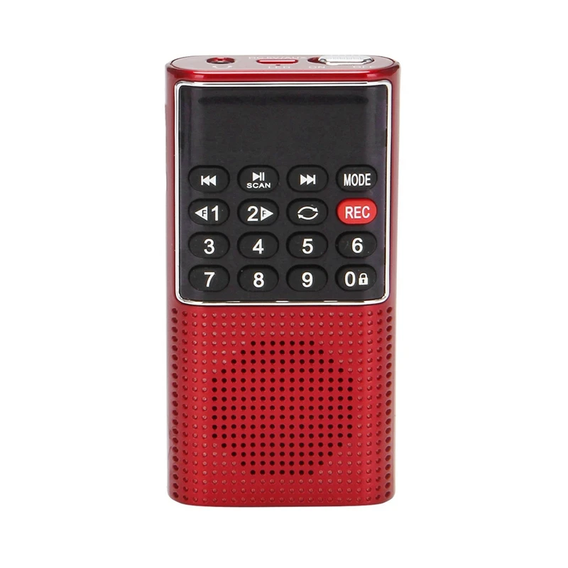 Mini portátil Pocket FM Radio, Auto Scan Radio, Música Áudio MP3 Player, Alto-falante pequeno ao ar livre com gravador de voz, 5X L-328