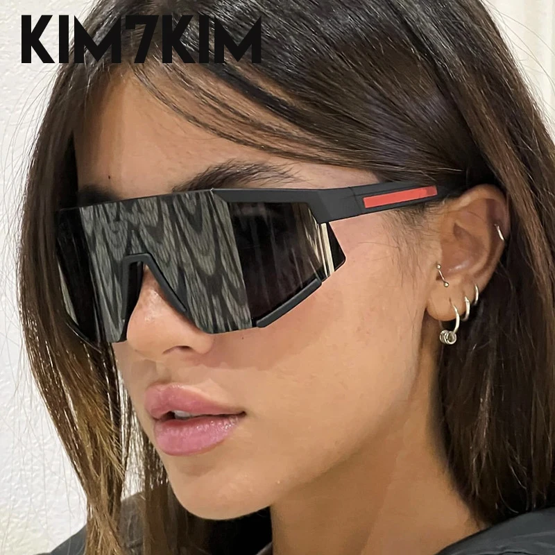 Y2k-gafas de sol deportivas para hombre y mujer, lentes de sol de gran tamaño, estilo Punk, de marca de lujo, a la moda, 2023