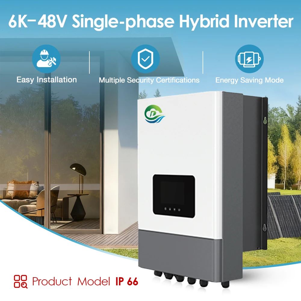 Good Quality Dual Hybrid Solar Inverter 8.2kw & 10.2kw with ’MPPT Technology 97.5% Efficiency IP66 Protection