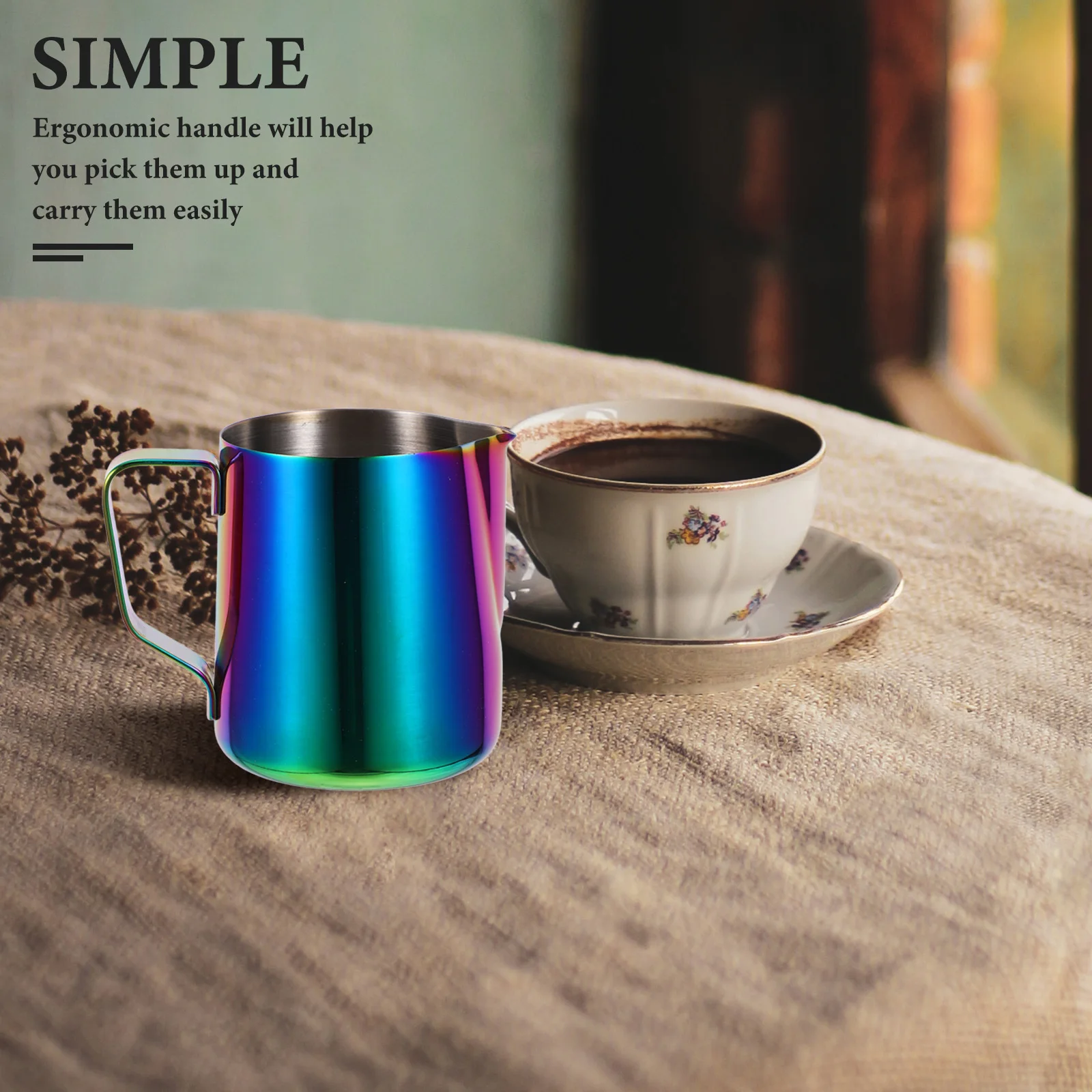 

304 Stainless Steel Milk Pitcher Coffee Latte Art Frothing Cup Large Capacity Ergonomic Handle For Cappuccino Espresso Yogurt