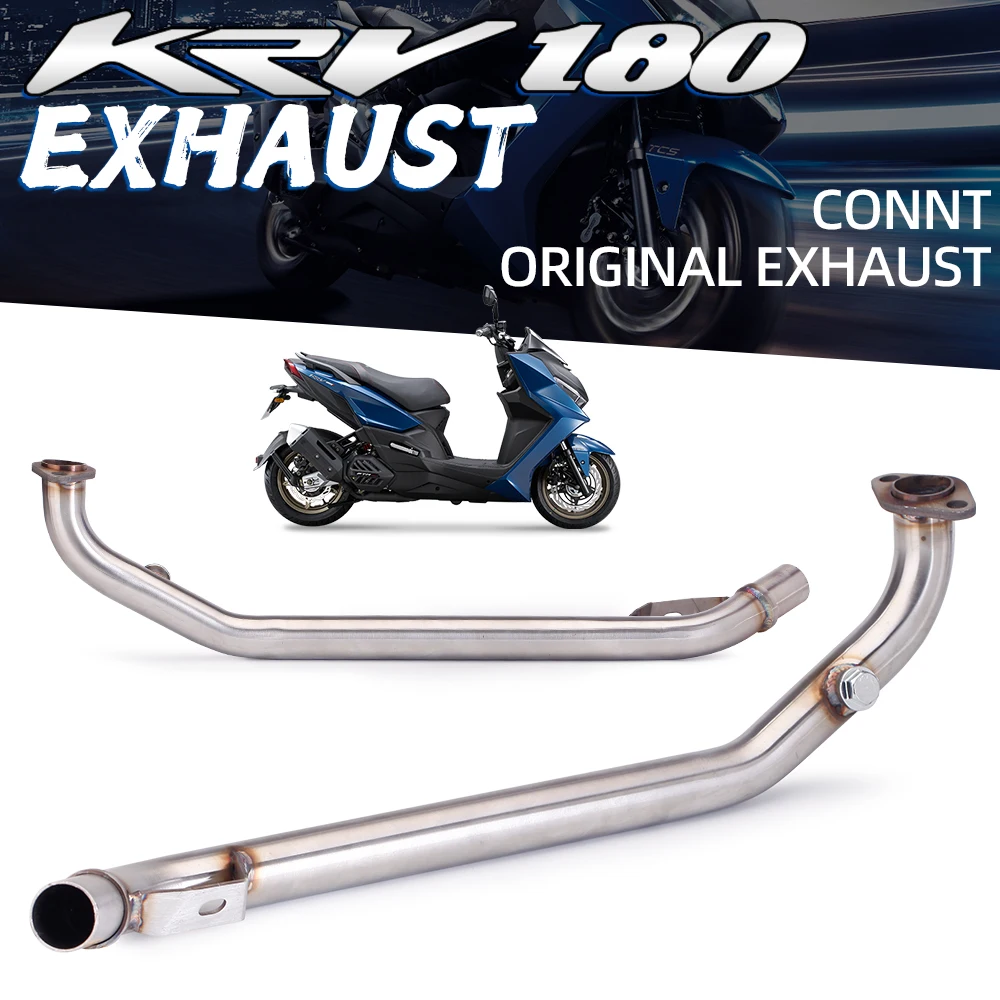 Motorcycle exhaust header compatible with original muffler for Kymco KRV180 KRV 180
