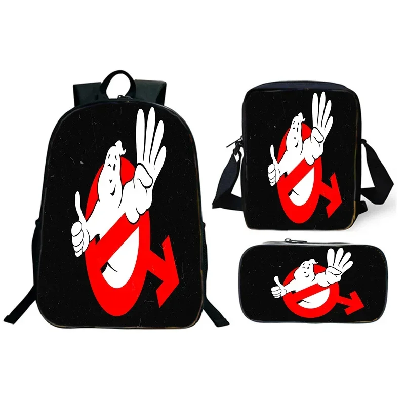 Ghostbusters impressão 3d crianças mochila 3 pçs conjunto crianças estudante bookbag adolescentes meninos menina anime mochila halloween g mn4