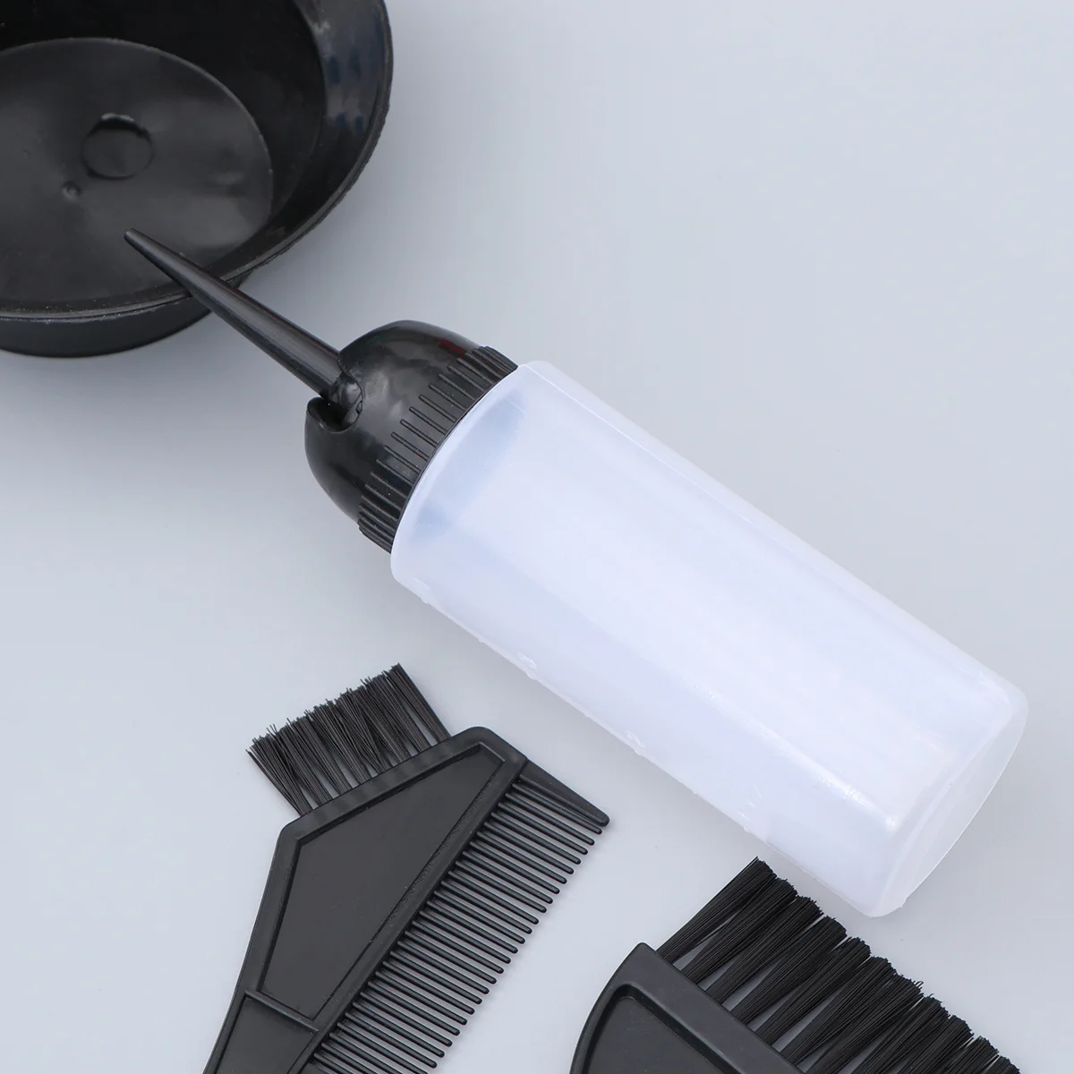

5pcs Hair Dyeing Tool Kit 120Ml Liquid Bottle Black Dyeing Bowl Set For Diy Salon Hair Coloring Treatment Washable Reusable