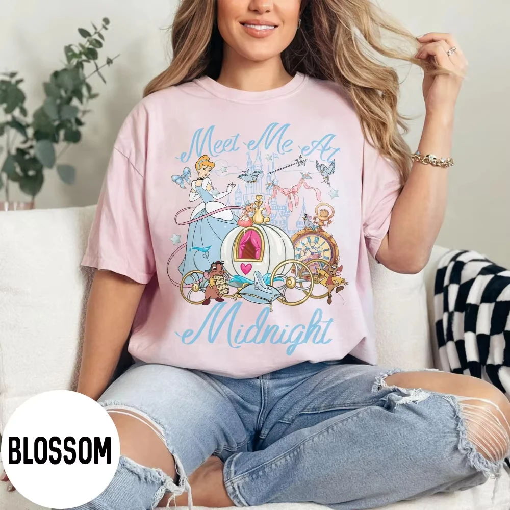 Camiseta NUEVA 2026 Midnight Date, Camiseta de Cuento de Hadas con la Princesa Jack y el Ratón Pequeño Gus, Camiseta para Viajes de Aventura