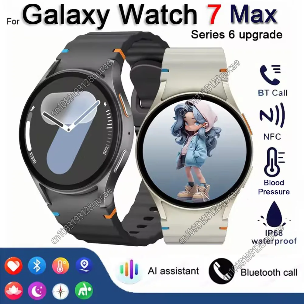 Nueva moda Galaxy Watch 7 mini reloj inteligente hombres AMOLED HD pantalla Fitness BT llamada NFC GPS impermeable Smartwatch mujeres para Samsung