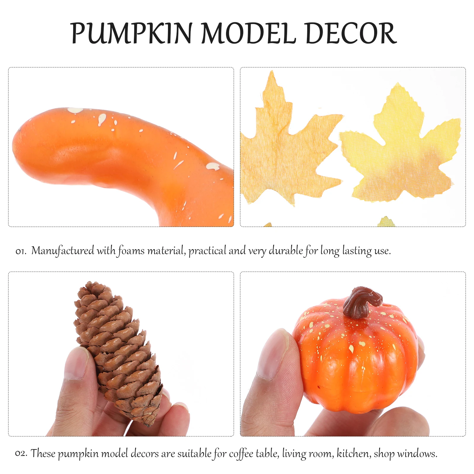 

18 Pcs Decor Pumpkin Decoration Kit Faux Mini Pumpkins Props Small Decorative Foam