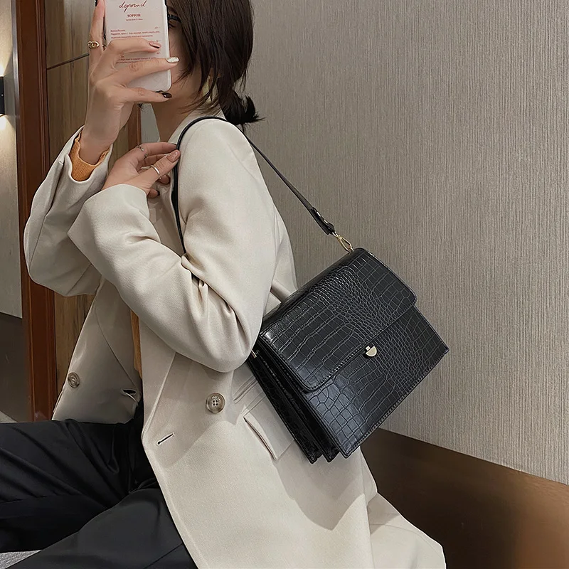 New Trend Fashionable Message Luxury PU Leather Women Bags Business High Capacity Crossbody Soft Zipper Multifunction Handbags