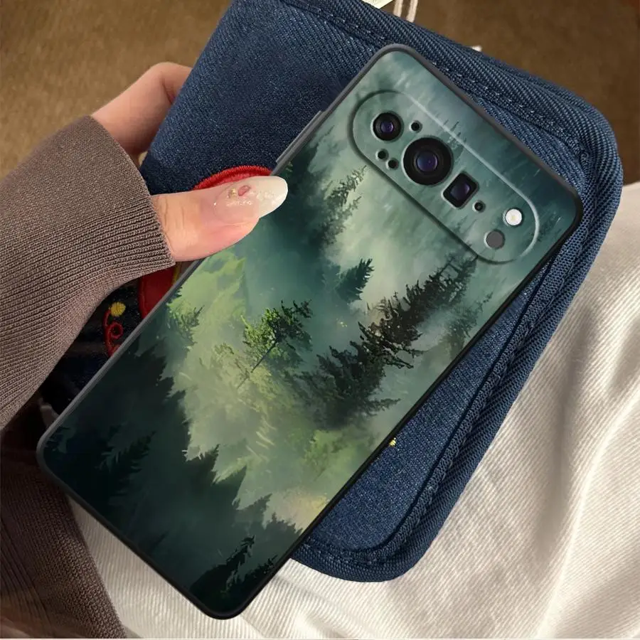 

Case for Google Pixel 10A 7a 6a 6 7 8 Pro 10 9 Pro XL 9a 8a Funda Phone Cover Forest Mist