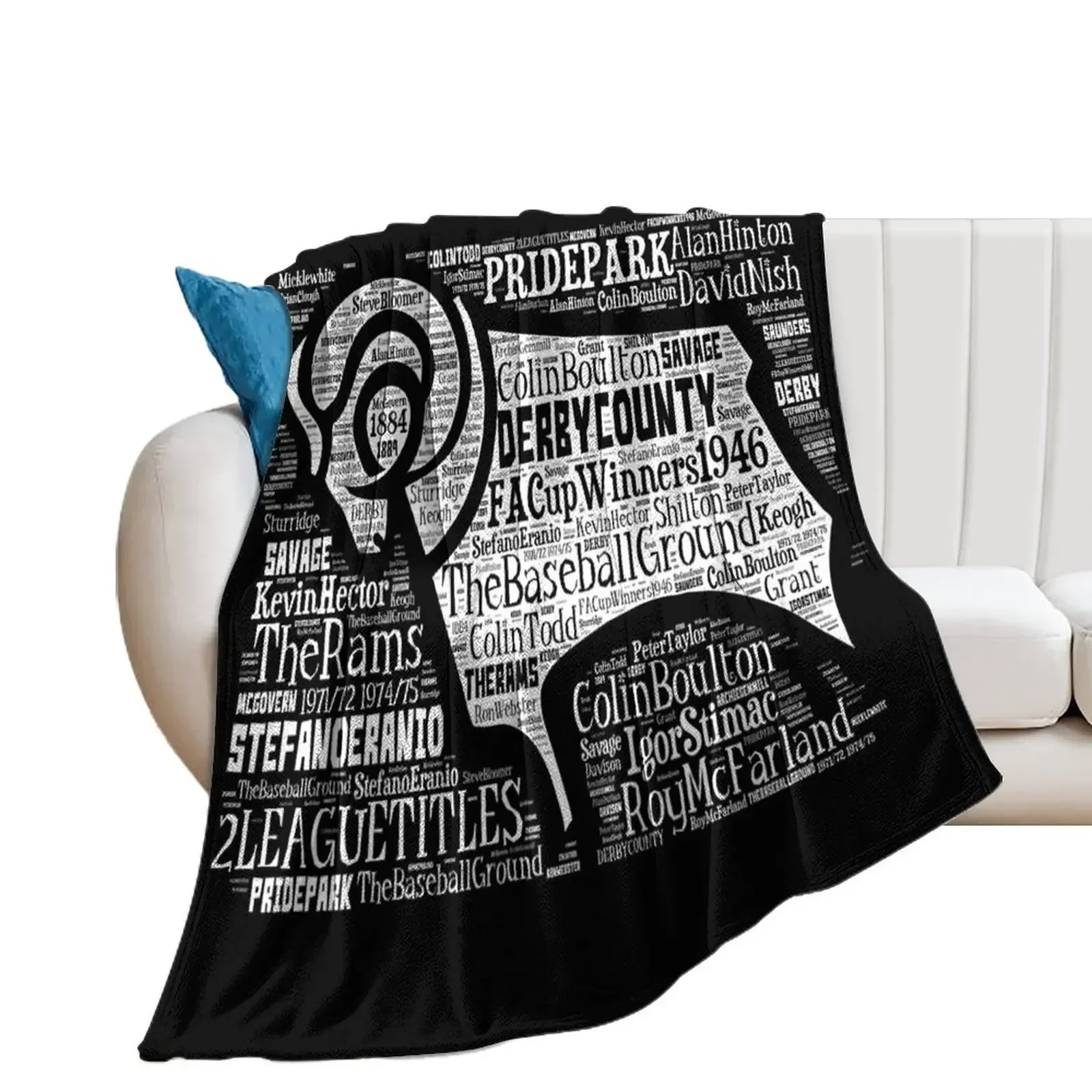 

Derby County Club Crest Throw Blanket Thermals For Travel For Decorative Sofa Giant Sofa Blankets