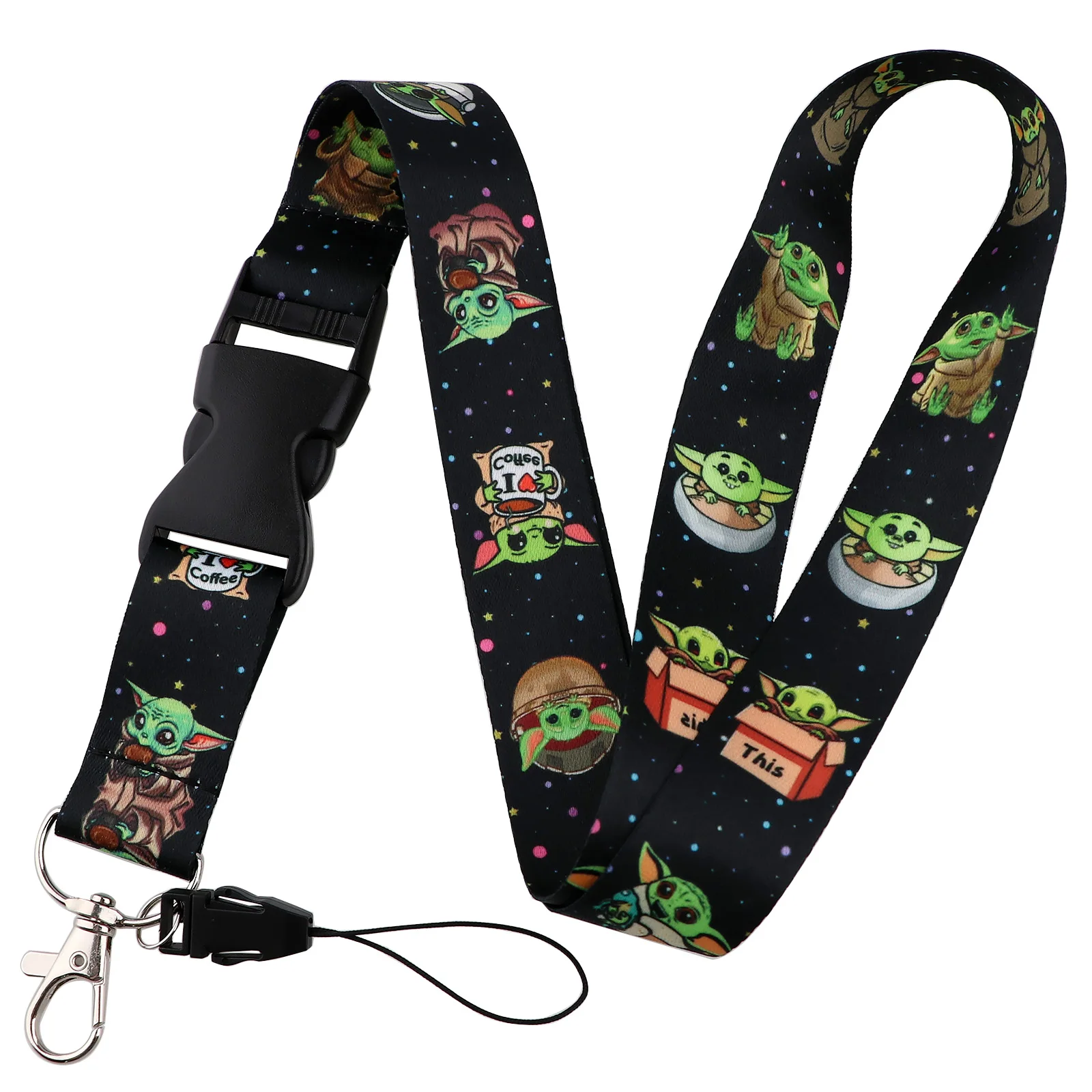 Disney Mickey Yoda Buckle Lanyards For Key Neck Strap Lanyard Keychain Holder Hang Rope Keyrings Fashion Accessories Gifts