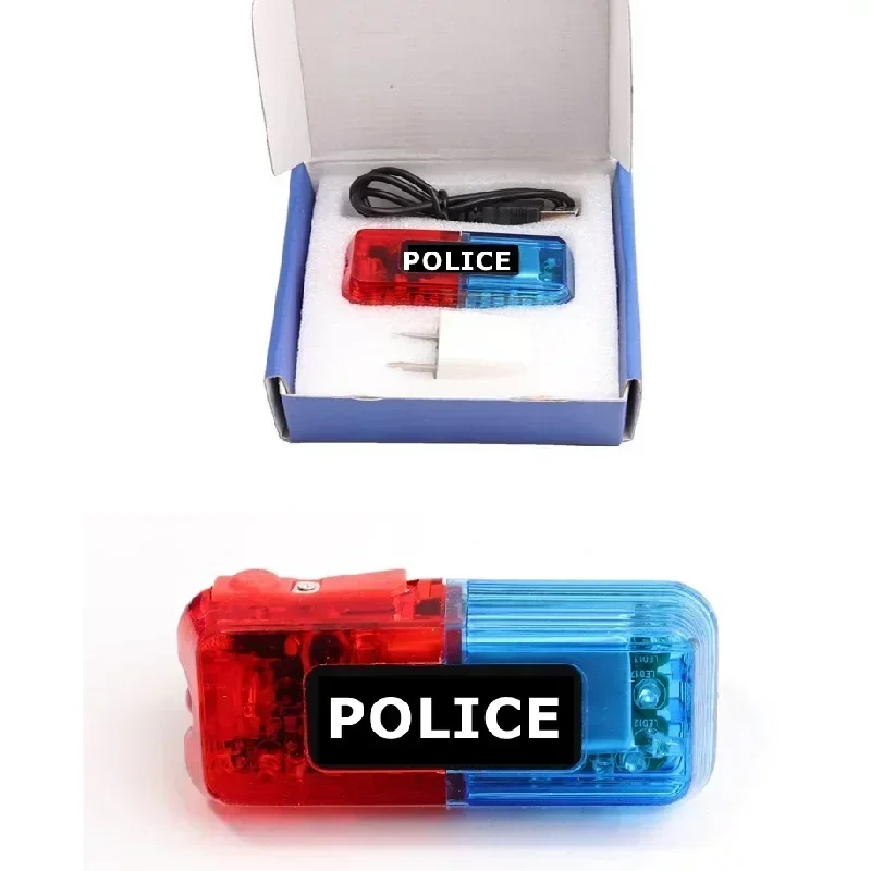 LED Red and Blue Multifunction Flashing Warning Light Waterproof Traffic Safety Shoulder Light Manual Control Built-in Battery