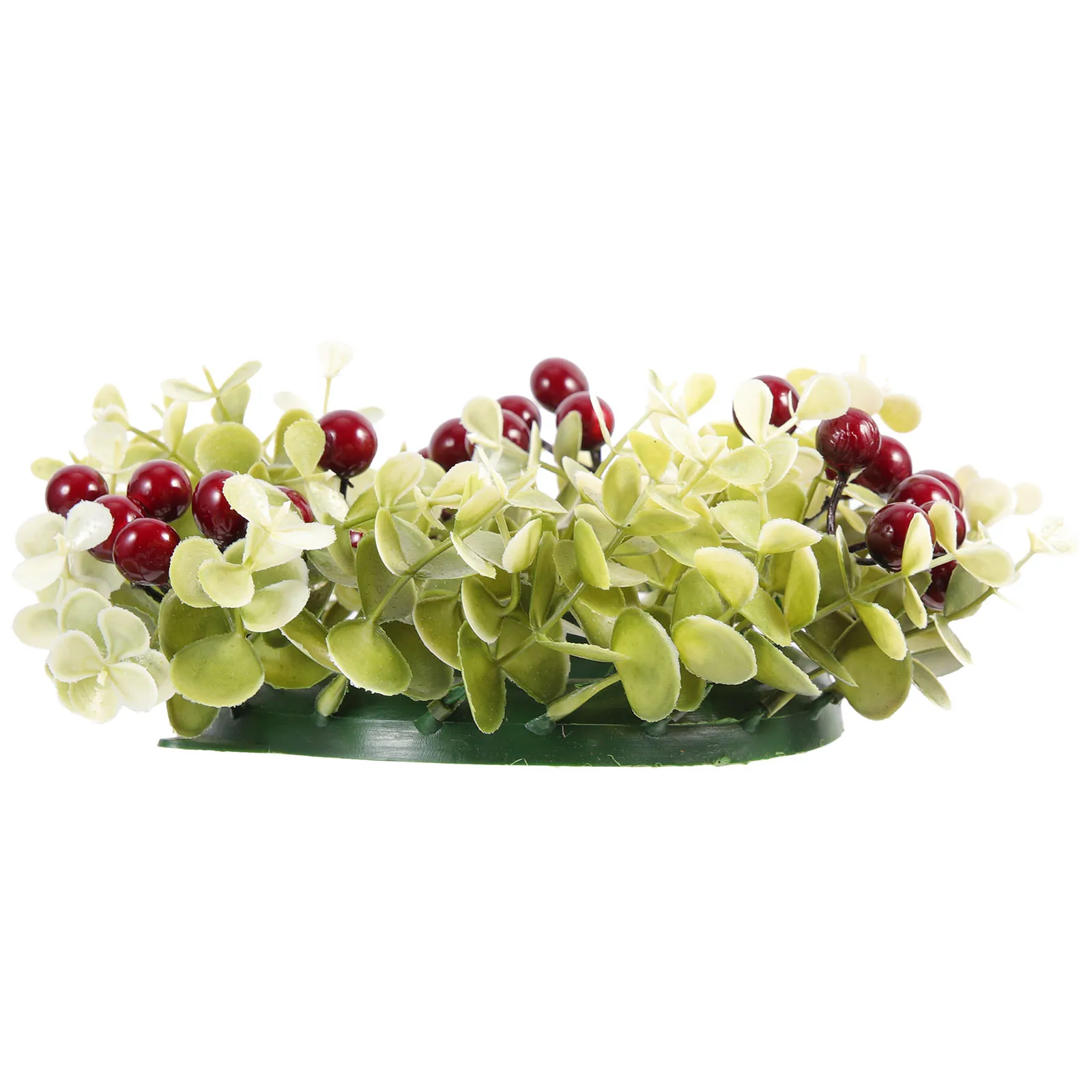 

C 25CM White Eucalyptus Red Berry Holiday Table Party Wreath Decor Christmas Artificial Plants Xmas Wreath
