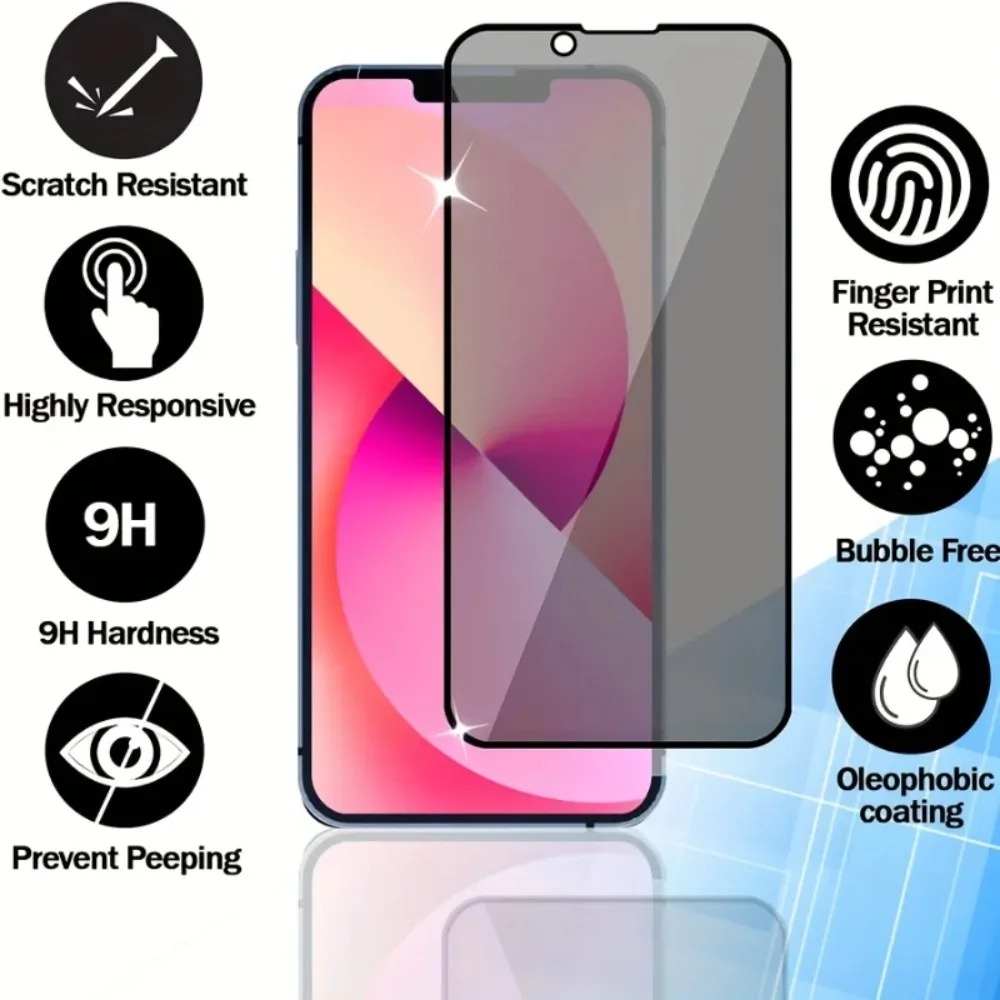 2Pcs Privacy Screen Protector Film For IPhone 11 12 13 Pro Max 15 14 Pro Privacy Glass For IPhone 7 8Plus X XS Max Glass