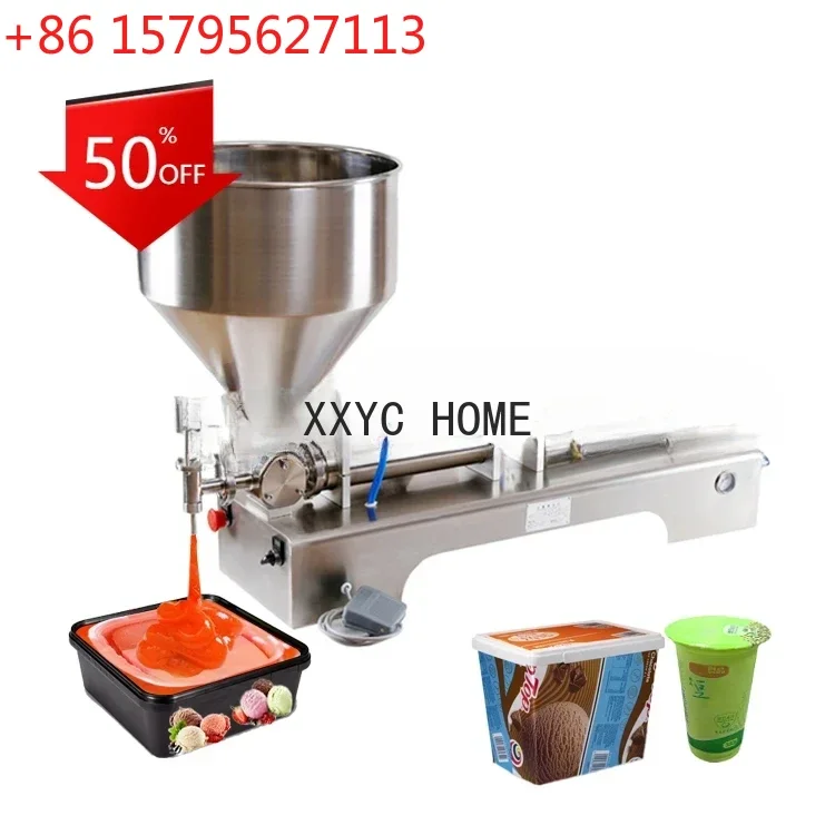 Nueva máquina llenadora de pasta líquida para helados y gelato semiautomática a bajo precio / llenadora de pistón para bebidas, miel, crema y pasta líquida