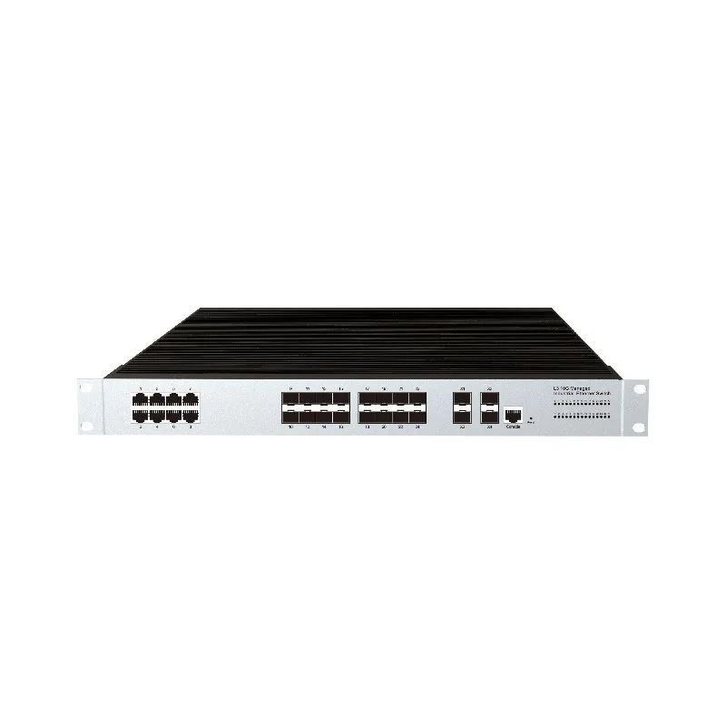 28 Port Industrial L3 Ethernet Cloud Management Switch 10/100/1000Mbps SNMP QoS 128Gbps Supports Web/Mobile App