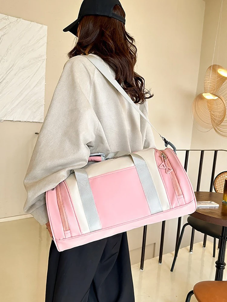 Women\'S Gym Fitness Bag Fashion Yoga Travel Swim Ultralight Handbag Outdoor Duffle Sac De Sports Shoulder Weekend Tote Wash Bag