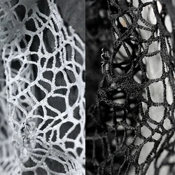 Creative Black White Irregular Fishnet Lace Fabric Mesh Skirt Clothing Handmade Curtain Designer Fabric DIY Sewing