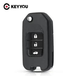 KEYYOU 1PCS NEW Car Key Shell Case For Honda Civic City Accord CR-V HR-V Jazz Vezel FR-V Flip Key Housing Cover