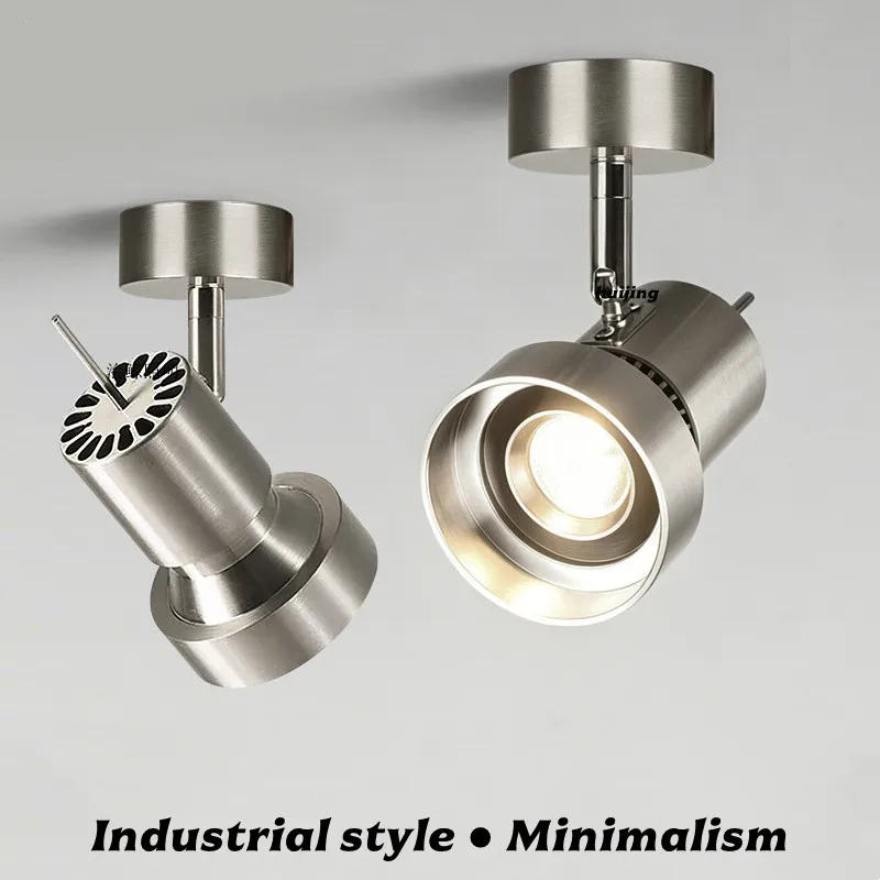 Industrial-style LED pendant lights, Bauhaus stainless steel color, adjustable angle, extendable, living room 110V/220V