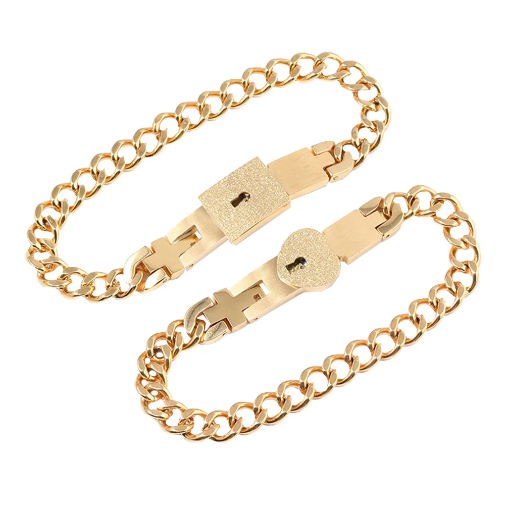 

Lock Key Unisex Matching Wrist Unisex Bracelet Rope Wrist Straps Heart Armband Lovers Gifts Stainless Steel Bangle
