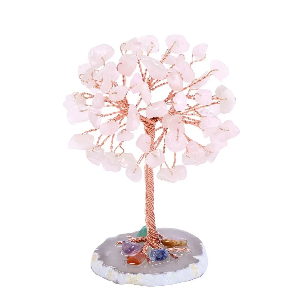 Positive Energy Amethyst Crystal Tree Agate Purple Money Tree Green Pink Crystal Decor Home Office Desk