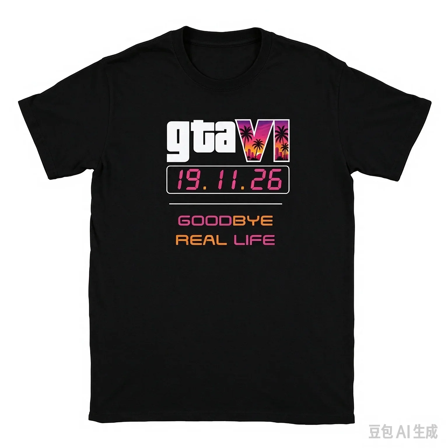 2026 GTA VI Grand Theft Auto 6 T-shirt Vice City Game Graphic Print Pure Cotton T-shirt Unisex Gamer Pullover Tops Ins Y2k