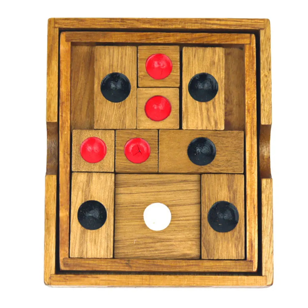 1Pcs Round Dot Chess Wooden Chess Board Educational Game for Kids Family Fun Children Logical Thinking Develop