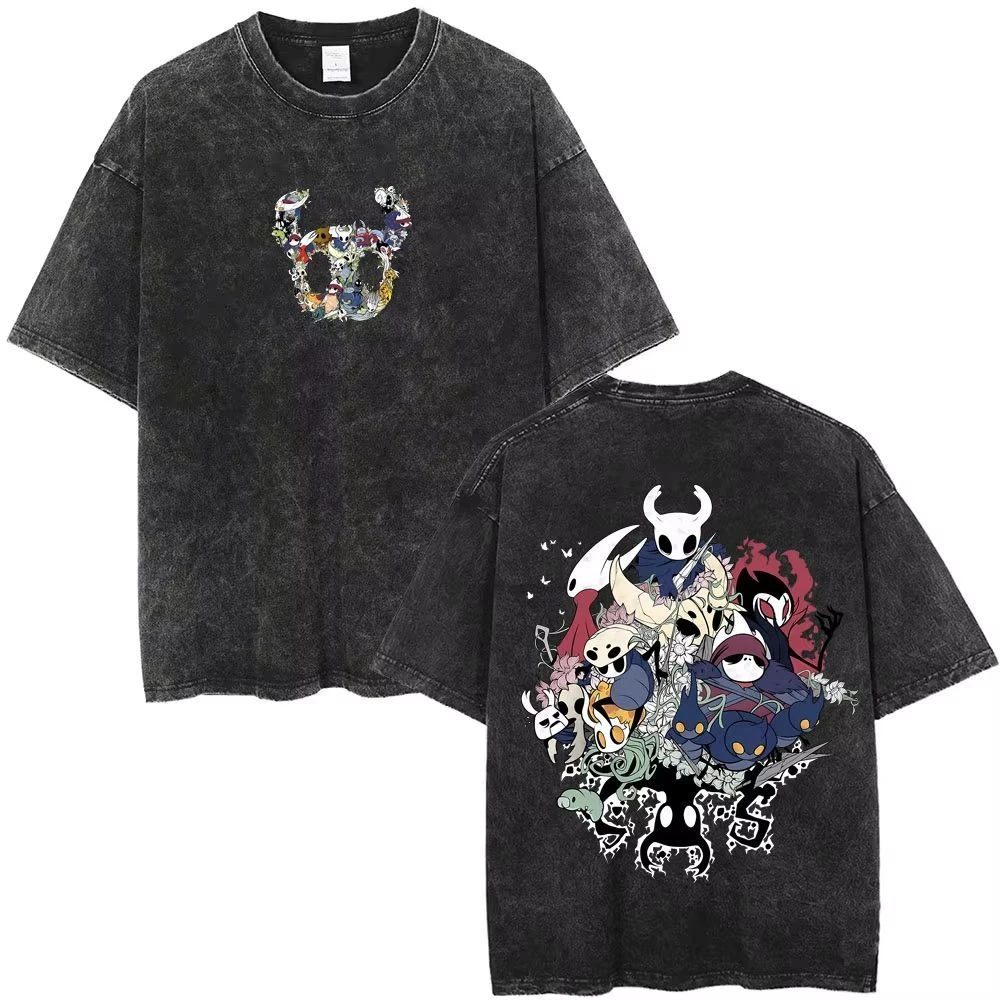 Top Hollow Knight‌ Game-related Washable and Aged Short-sleeved T-shirts Loose Retro and Trendy Brand Half-sleeved